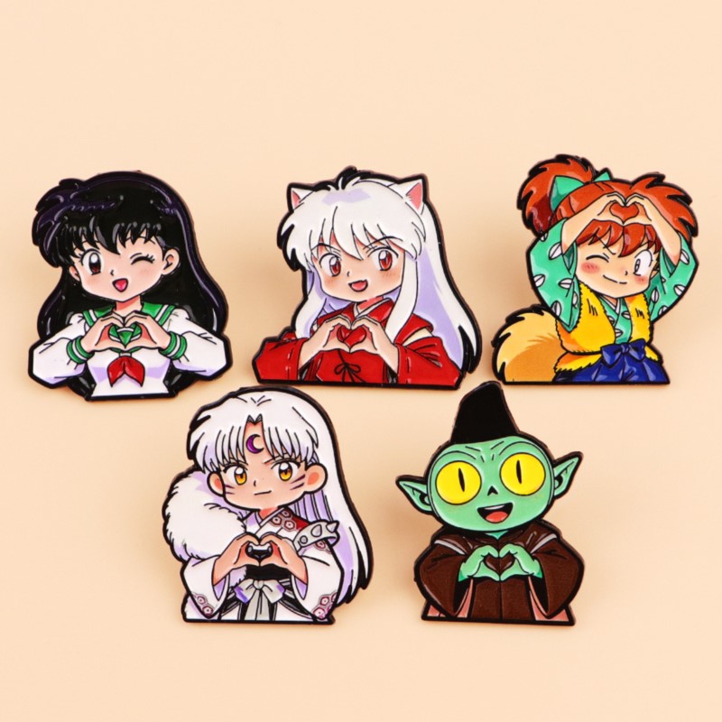 Cosplay Prop Bag - かわいいオオカミ耳ファンタジーキャラクターハートジェスチャーエナメルピンアニメフィギュアラペルブローチバックパック帽子服日常衣装装飾