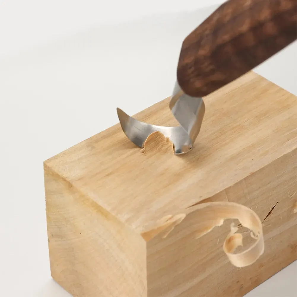 Craft Knife Set - ‌ 1PCプロフェッショナル木彫りナイフセット、湾曲した刃とスクレーパー付き - 木彫り、スプーンクラフト、DIYプロジェクト用のクラフトツール