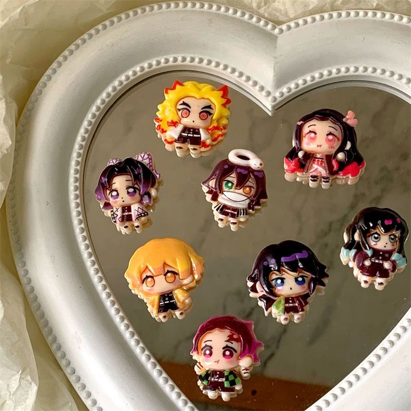 Cosplay Prop Diy - 鬼滅の刃アクセサリー シームレスドットステッカー、禰豆子ウォーターカップステッカー、善逸カーステッカー、アニメジェルグルーDIY素材
