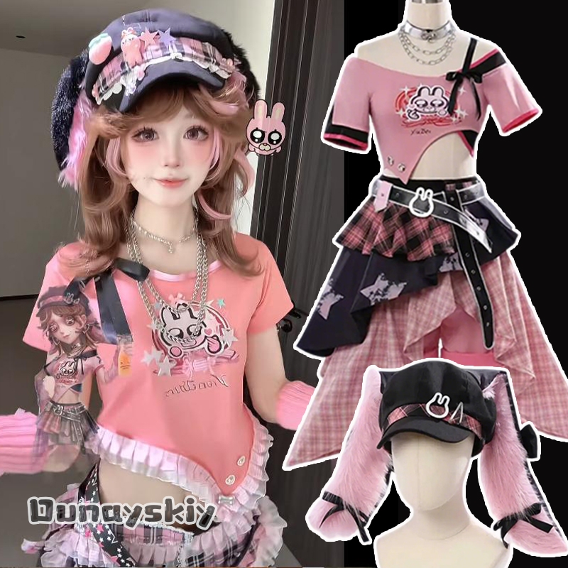 Cosplay Prop Diy - DIY Identity V デミ・バーボン・バーメイド・ラビット XiuZhen スイート・ラブリー制服コスプレ衣装ハロウィン変装装飾小道具