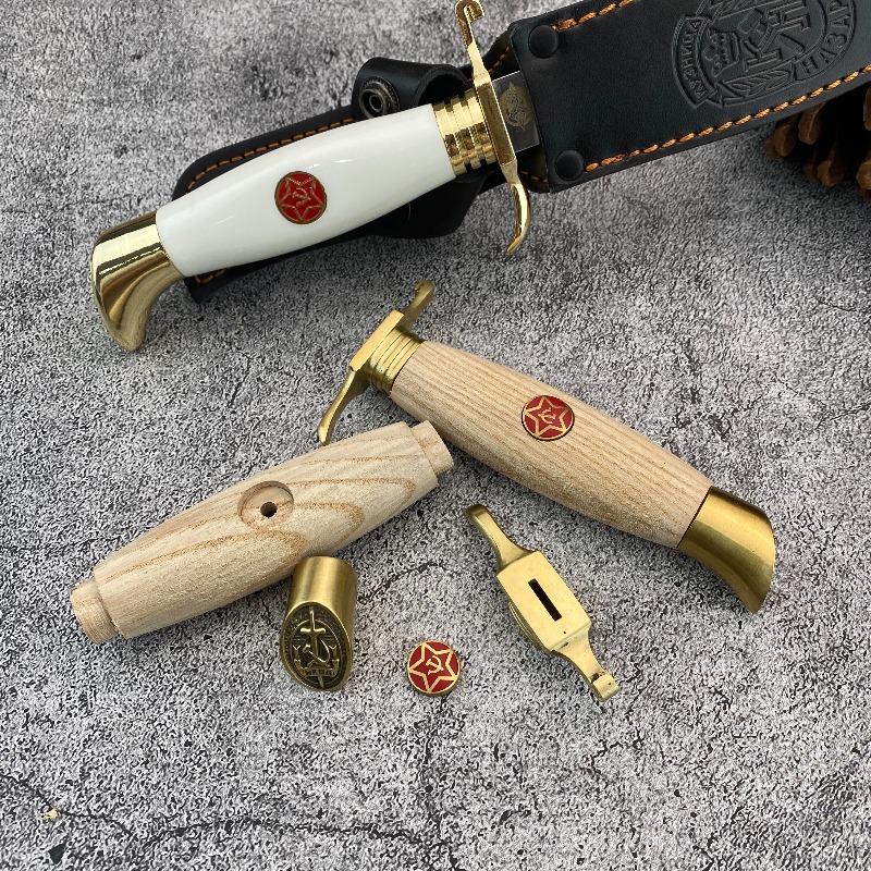 Craft Knife Set - ロシア連邦天然無垢材ハンドル、真鍮保護キット付き、耐久性のあるDIYクラフトハードウェア作成アクセサリーDIYナイフ