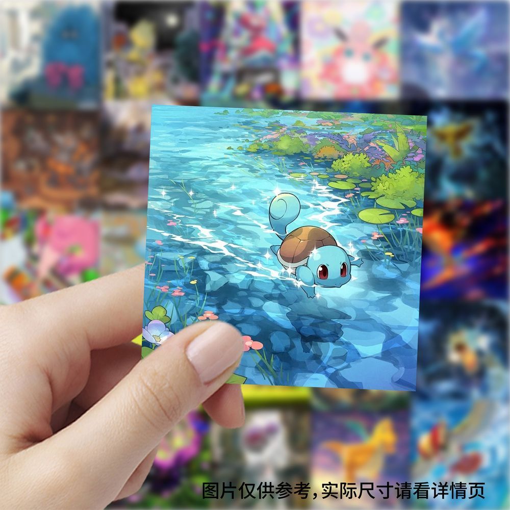 Cosplay Prop Diy - 177枚のポケモンカードスクエアステッカー、子供時代のアニメ、ポケットモンスター、電話、プランナー、DIY用の装飾品
