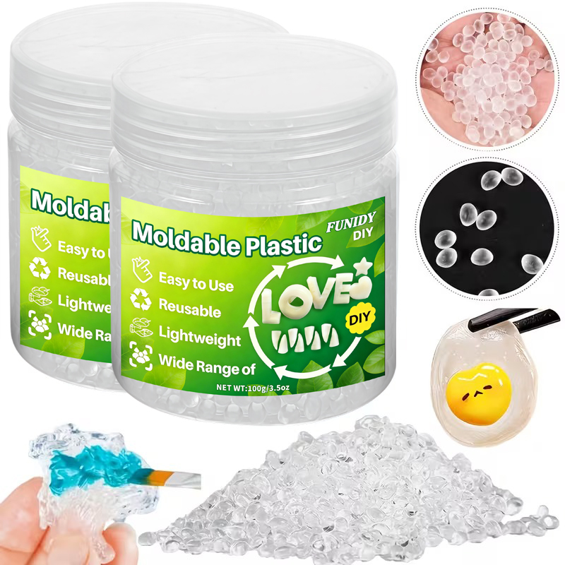 Worbla Thermoplastic - 成形可能なプラスチックペレット、ジュエリー鋳造ツール、クラフト用透明再利用可能な熱可塑性ビーズ、一時的な用途、彫刻、クリエイティブな用途に