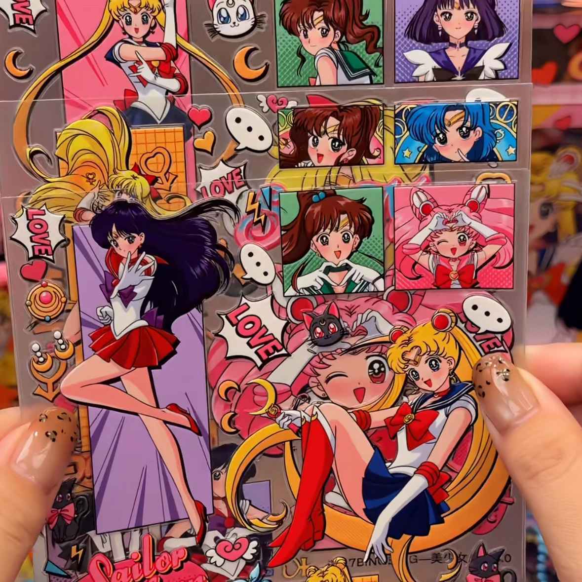 Cosplay Prop Diy - セーラームーンゼリー 3D 5D プランナーデコレーションステッカー DIY ジャーナルカメラタブレット防水ステッカー、友人へのギフト