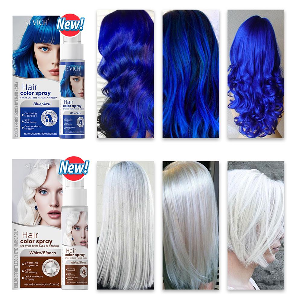Hair Spray Color - 8色ヘアカラースプレー使い捨てヘアダイハロウィンコスプレ用一時的なヘアカラー白髪をカバーする植物性ヘアダイ