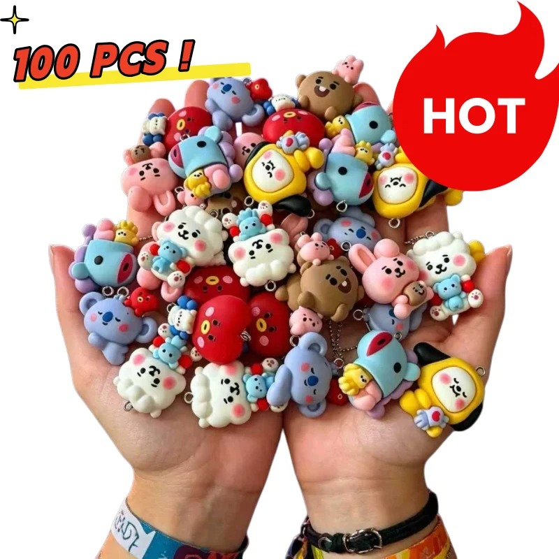Cosplay Prop Diy - 7 個 BT21 樹脂漫画チャーム DIY アクセサリークラフト用品ジュエリー作成用イヤリングネックレスブレスレットペンダント電話デコ