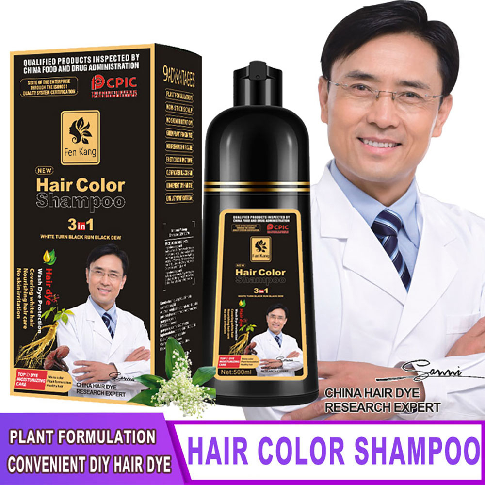 Hair Spray Color - 3 で 1 インスタントカラーリングシャンプーナチュラルブラックカラー男性女性 DIY 染毛剤ハーブブラウンカラーリングケア