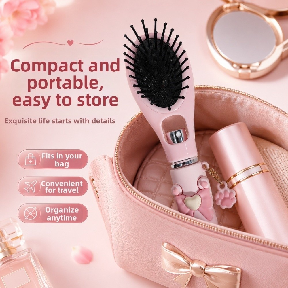 多機能蝶結びスプレーマッサージコーム猫の足ペンダント付きアン - Hair Spray Color のレビューと価格