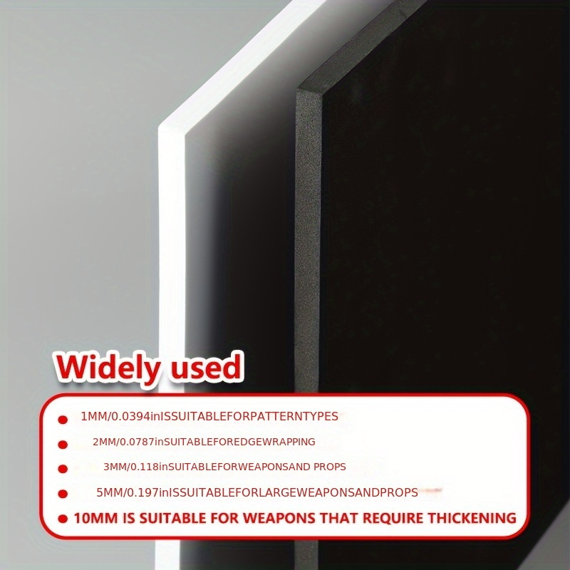 EVAフォームボード 14x39インチ、厚さ3mm-10mm - Cosplay Prop Foam Board のレビューと価格