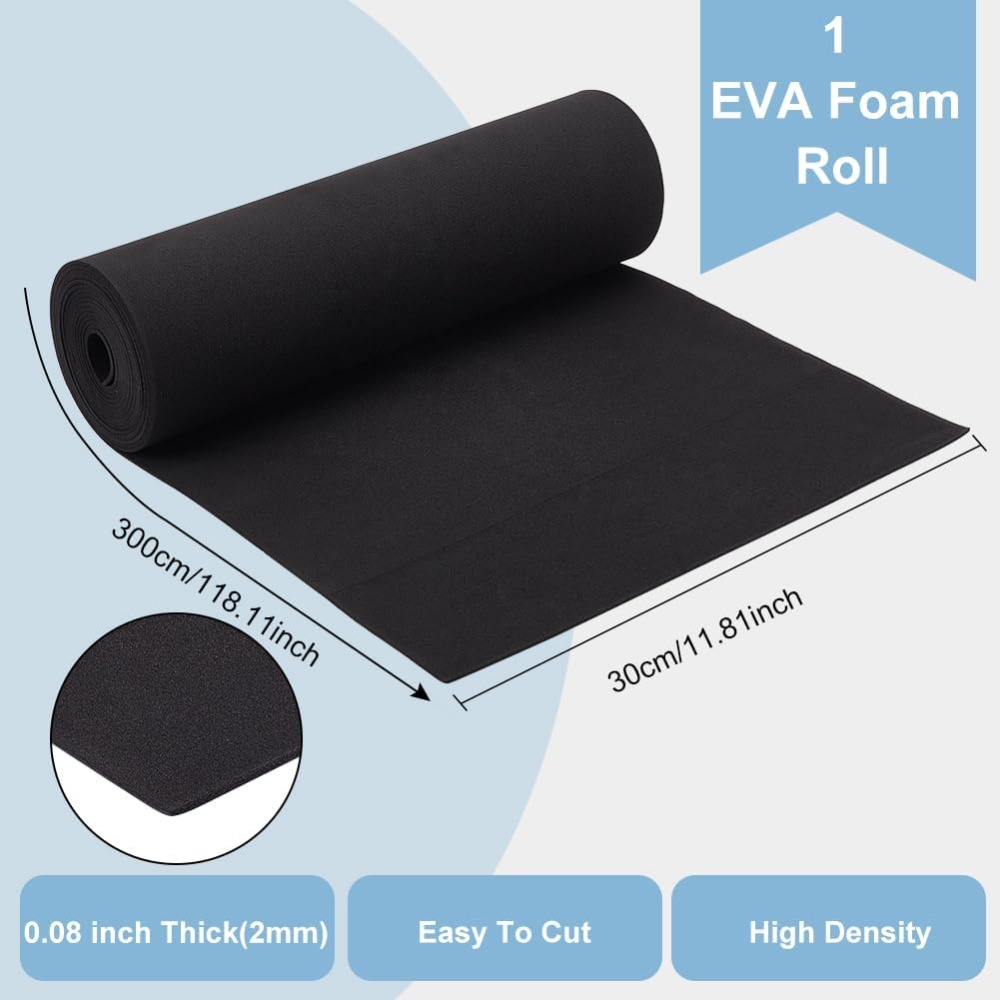 EVAフォームクラフトシート ブラック 300x2mm 3m - Craft Foam Roll のレビューと価格