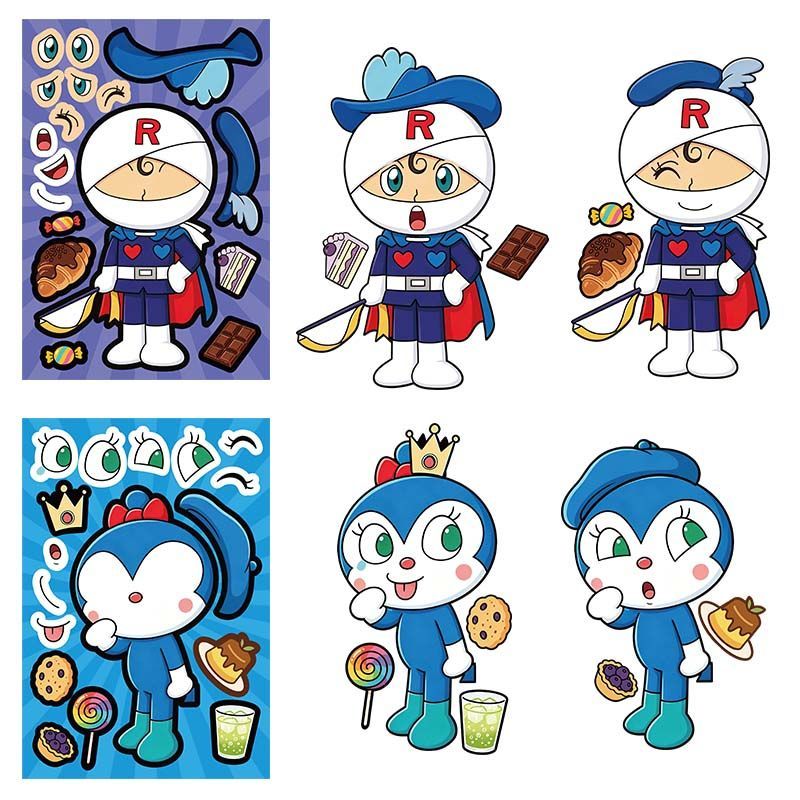 アンパンマンのコラージュステッカー、かわいい漫画の顔が変わる - Cosplay Prop Diy のレビューと価格