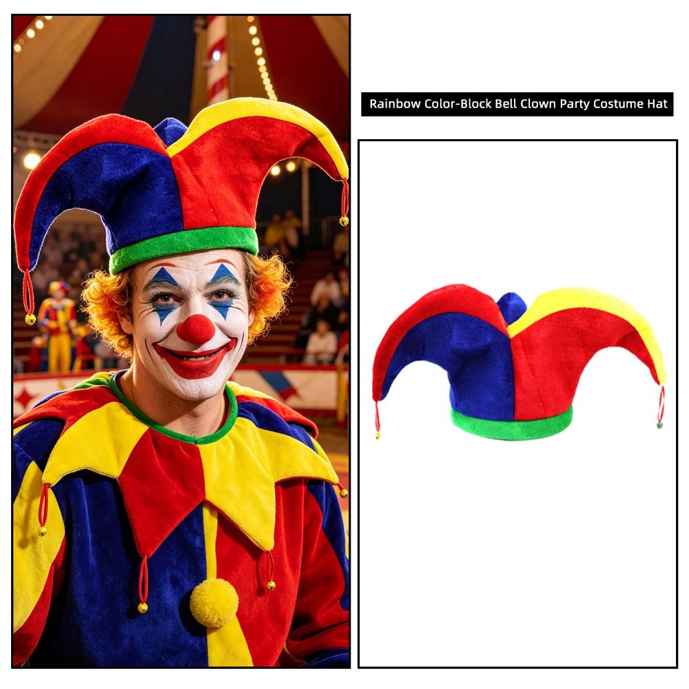 キャッププロップ マルチカラー クラウンハット 面白いデザイ - Cosplay Prop Patterns のレビューと価格
