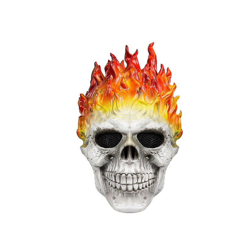 ユニークなコスプレ炎の骸骨不気味な怖い頭骨恐ろしいスカルハロ - Cosplay Flame Prop のレビューと価格