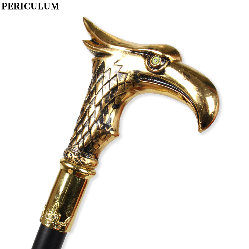光沢のある金色の鷲の頭が付いた曲線ハンドルのヴィンテージ風取 - Detachable Cosplay Prop のレビューと価格