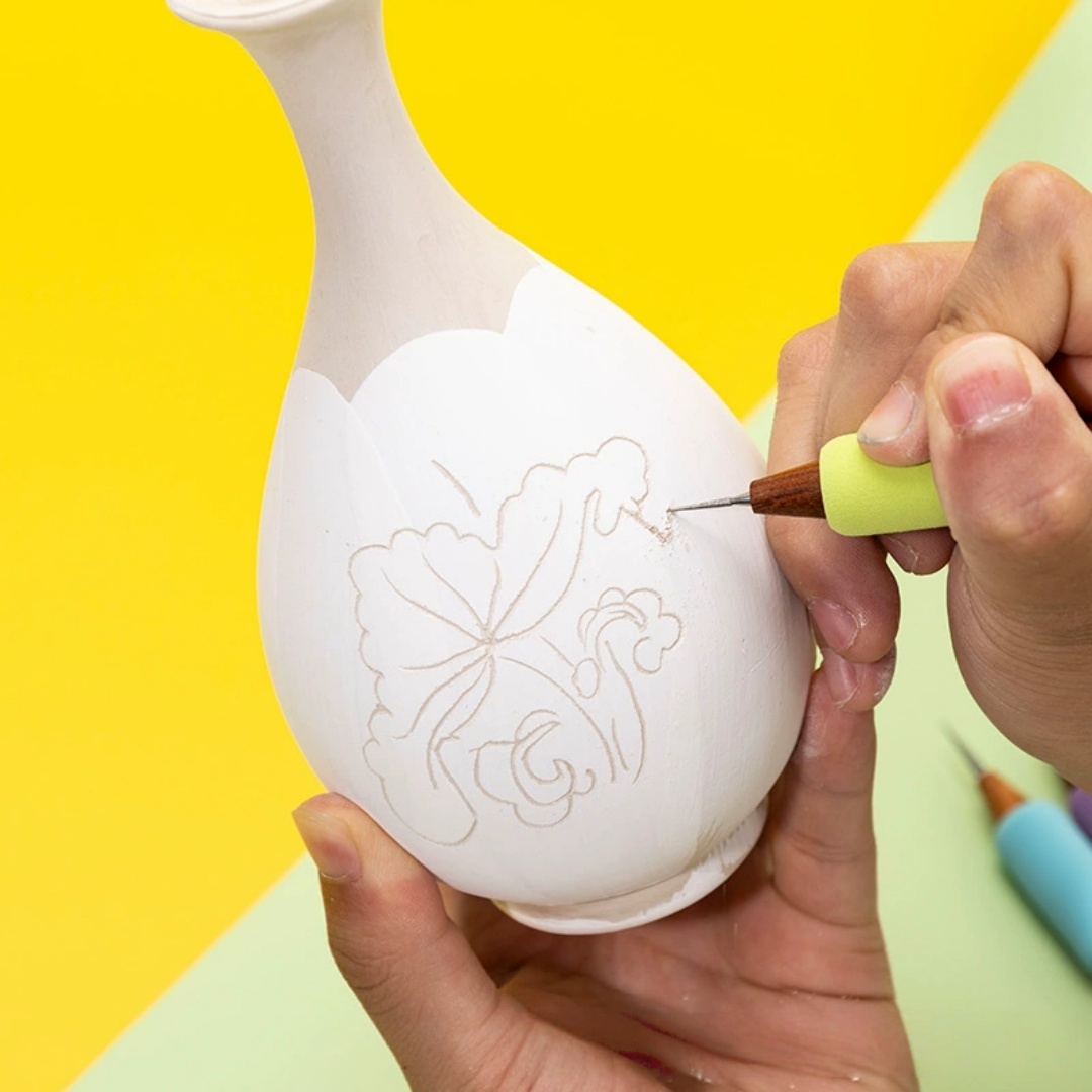 双頭ダイヤモンドチップ陶器彫刻ツール木製ハンドルフォームグリ - Foam Clay Sculpt のレビューと価格