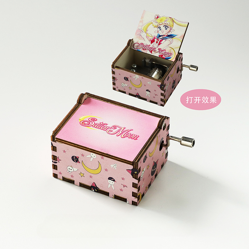 セーラームーンテーマのオルゴール装飾品パーティー木製手回しオ - Cosplay Prop Diy のレビューと価格