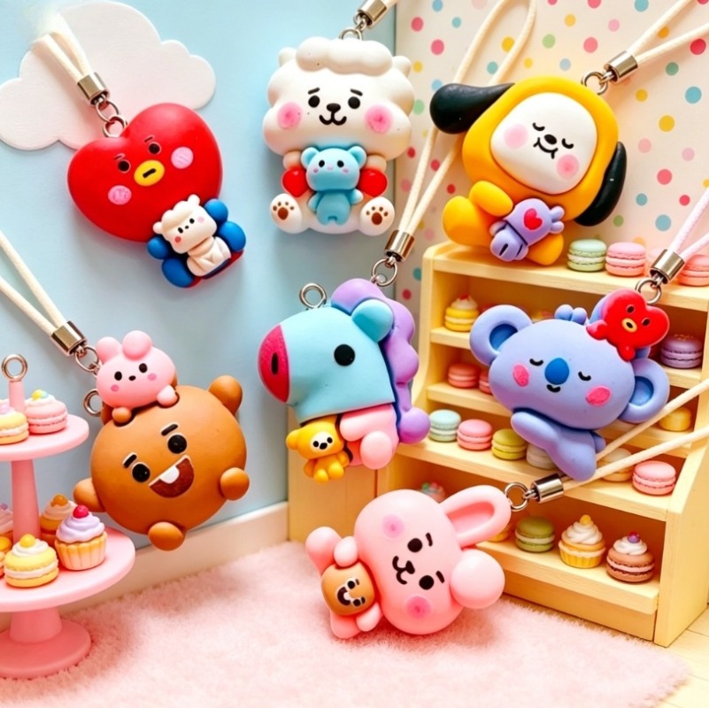 7 個 BT21 樹脂漫画チャーム DIY アクセサリークラ - Cosplay Prop Diy のレビューと価格