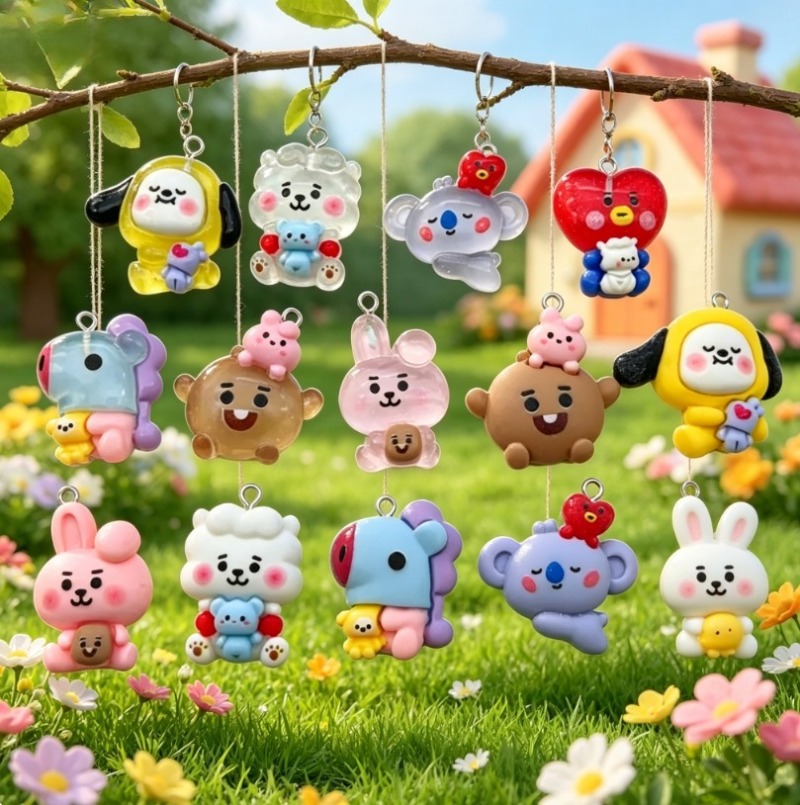 7 個 BT21 樹脂漫画チャーム DIY アクセサリークラ - Cosplay Prop Diy のレビューと価格