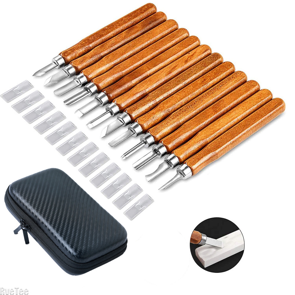 12個入りSK2木工彫刻ツールセット、木製ハンドル付きアート - Craft Knife Set のレビューと価格