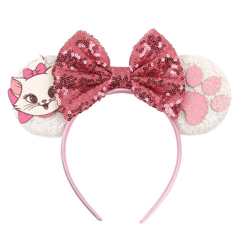新しいかわいいディズニーマウス耳ヘッドバンド女性スパンコール - Cosplay Prop Bow のレビューと価格